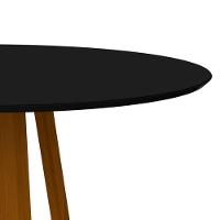 Mesa De Jantar Para 4 Ou 6 Lugares Tampo 1,35m Vitoria Ypê Preto New Ceval - 2