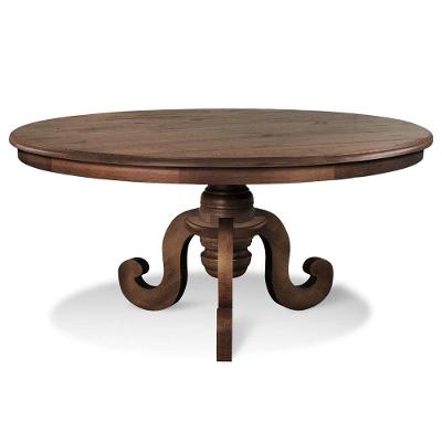 Mesa de Jantar Redonda 8 Lugares 160cm Pé Torneado Canela