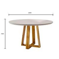 Mesa De Jantar Redonda Turquia Com Tampo De Vidro 120cm Móveis Mix Mel Com Off White - 9