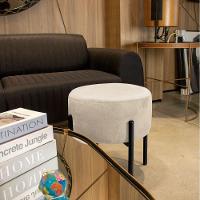 Kit 04 Puffs Iron Suede Bege Base Preto Palito - 3