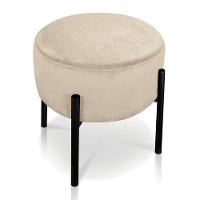 Kit 04 Puffs Iron Suede Bege Base Preto Palito - 7