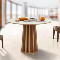 Mesa De Jantar Redonda 4 Lugares Off White/Freijó - 4