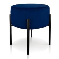 Kit 04 Puffs Iron Suede Azul Marinho Base Preto Palito - 6