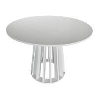 Mesa De Jantar Redonda 6 Lugares 120Cm Em Mdf Gabi Branca - 1