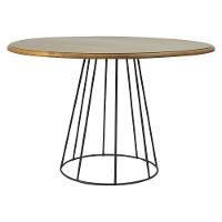 Mesa De Jantar Redonda Base De Ferro Telaio Castanho