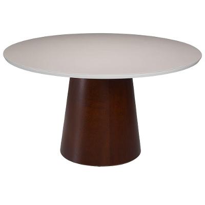 Mesa de Jantar Redonda Cone Diâmetro 120cm Laca Branca