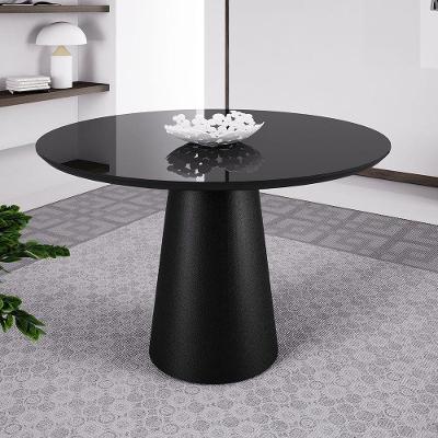 Mesa de Jantar Redonda Cone Diâmetro 120cm Laca Preta