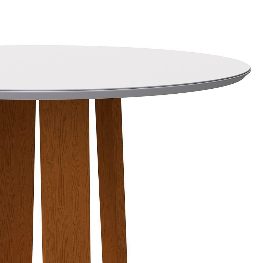 Mesa De Jantar Tampo Vidro Lara 135 Cm Off White Base Ypê - 5