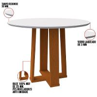 Mesa De Jantar Tampo Vidro Lara 135 Cm Off White Base Ypê - 5