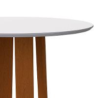 Mesa De Jantar Tampo Vidro Lara 135 Cm Off White Base Ypê - 9