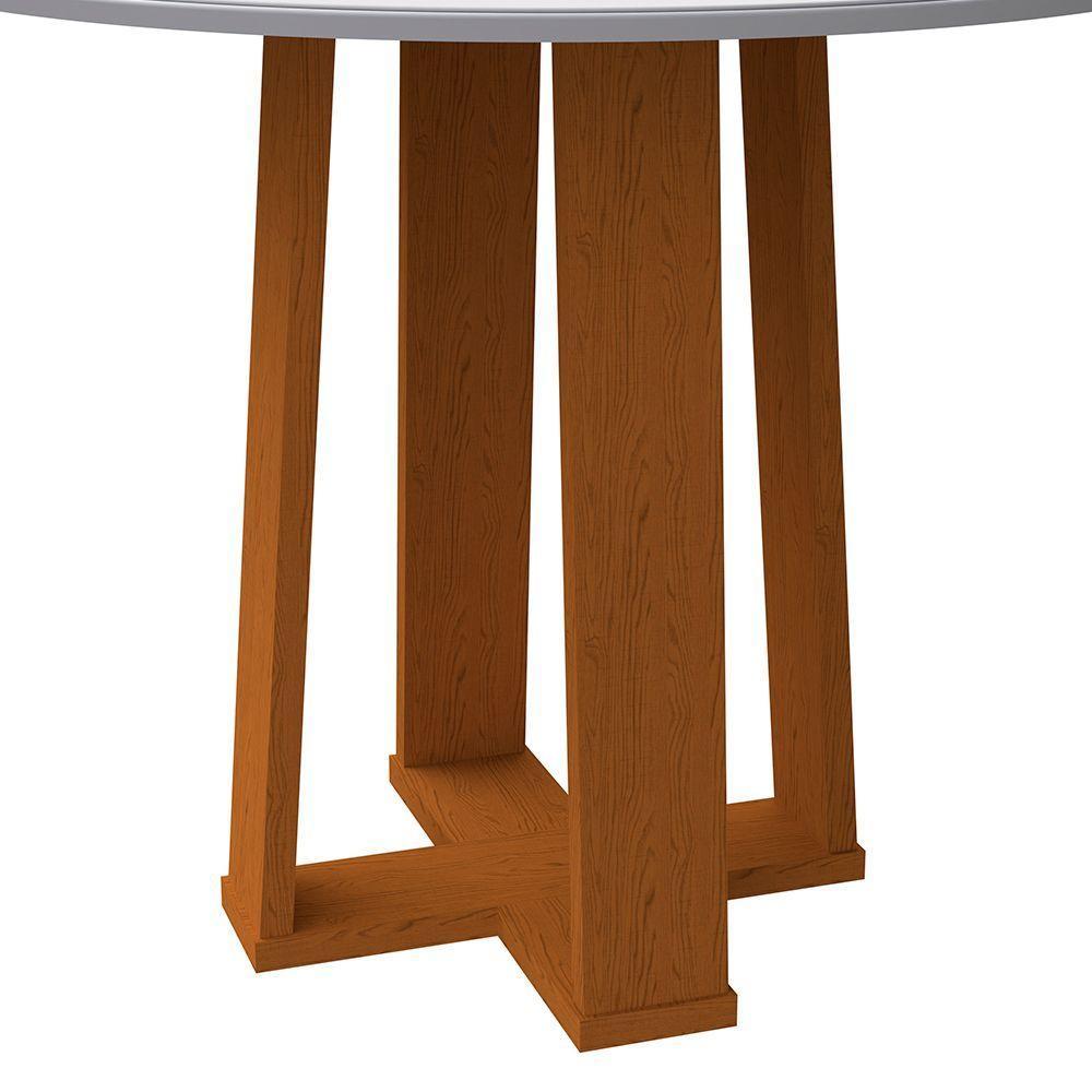 Mesa De Jantar Tampo Vidro Lara 120 Cm Off White Base Ypê - 4