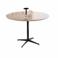 Mesa De Jantar Sofia Off White Com Pés Em Metal Preto - 1