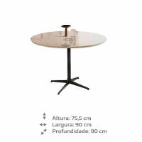 Mesa De Jantar Sofia Off White Com Pés Em Metal Preto - 2