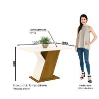 Mesa De Jantar Tampo Em Mdf 120cm Zuri Casa 812 Nature Off White - 15