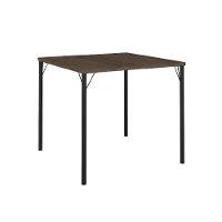Mesa De Jantar Tampo Madeirado E Tubos Preto Carraro - 1