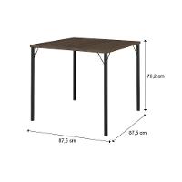 Mesa De Jantar Tampo Madeirado E Tubos Preto Carraro - 8