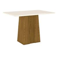 Mesa De Jantar Tampo Mdf Canto Reto 120 Cm Orus Henn Nature Com Off White - 1