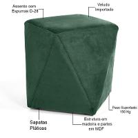 Puff Ametista D02 Veludo Verde Musgo C-303 - 5