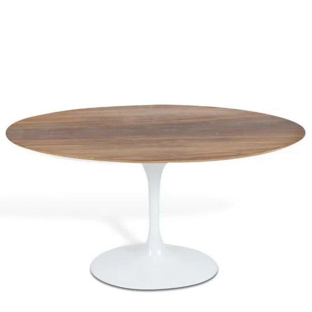 Mesa de Jantar Tulipa Oval 160x90cm Tampo Branco - 1