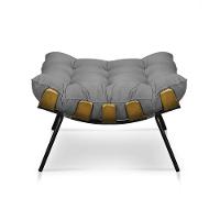 Kit 2 Puffs Costela Suede Base Metálica Pallazio Grafite - 2