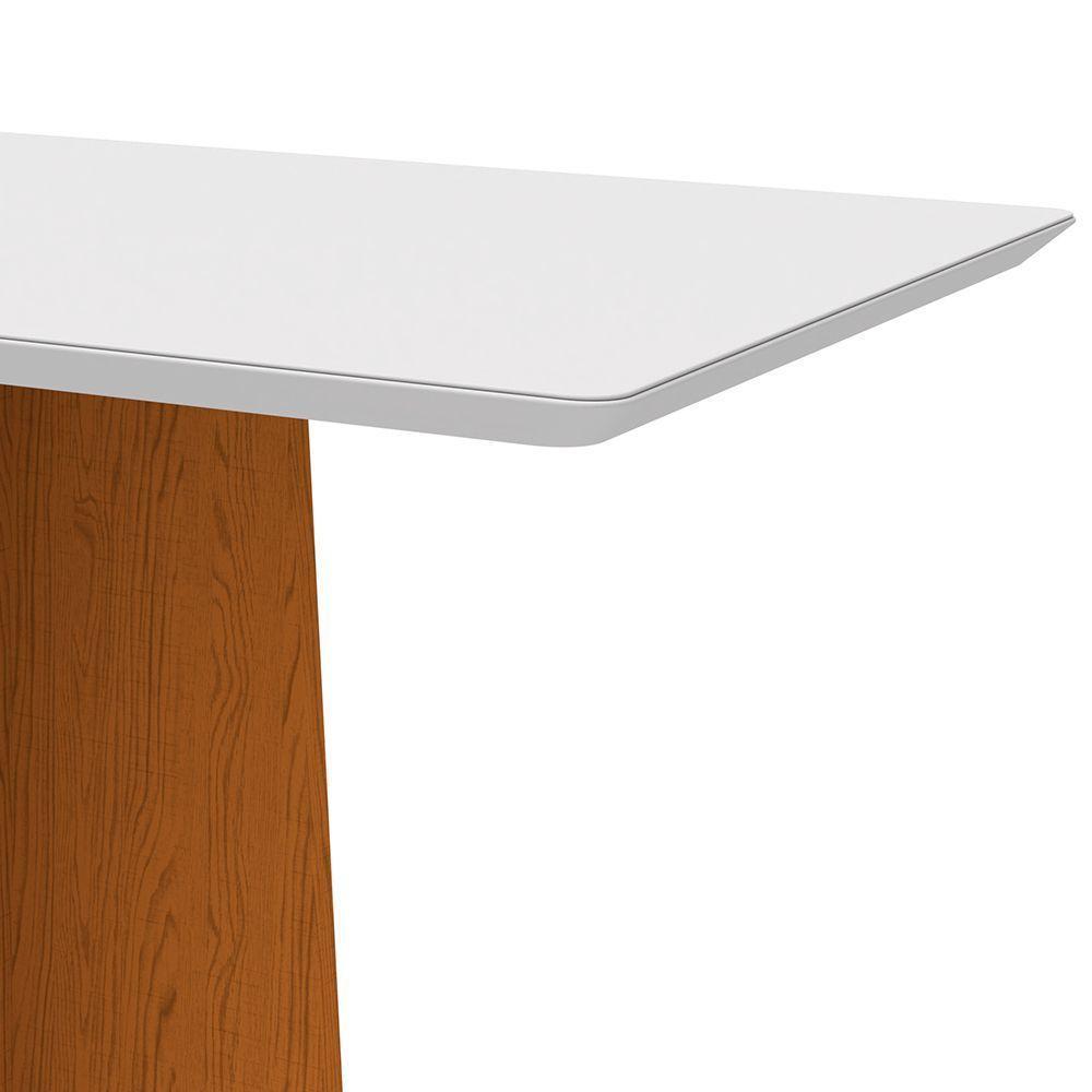 Mesa De Jantar Tampo Vidro Angra 160 Cm Off White Base Ypê - 5