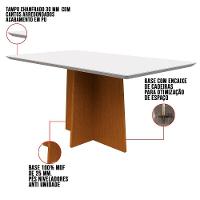 Mesa De Jantar Tampo Vidro Angra 160 Cm Off White Base Ypê - 3