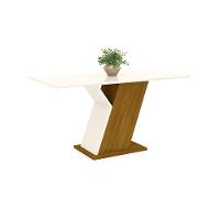 Mesa De Jantar Tampo Em Mdf 160cm Vidro Zuri Casa 812 Nature Off White - 11