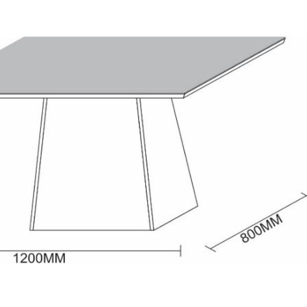 Mesa Jantar 4 Lugares Vidro Bárbara 1,20m Off White Preto - 2