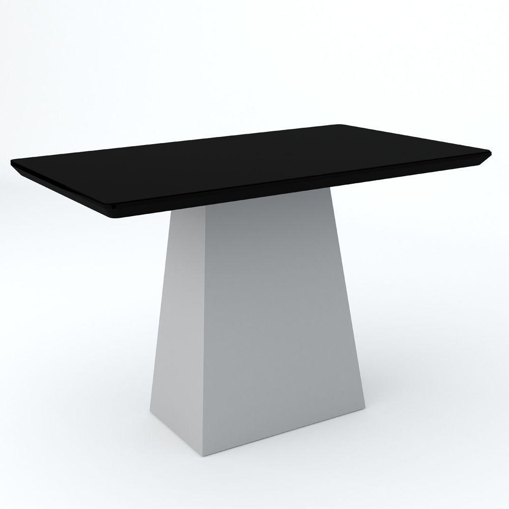 Mesa Jantar 4 Lugares Vidro Bárbara 1,20m Off White Preto - 3