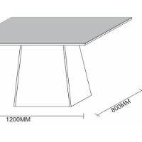 Mesa Jantar 4 Lugares Vidro Bárbara 1,20m Off White Preto