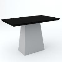 Mesa Jantar 4 Lugares Vidro Bárbara 1,20m Off White Preto - 5