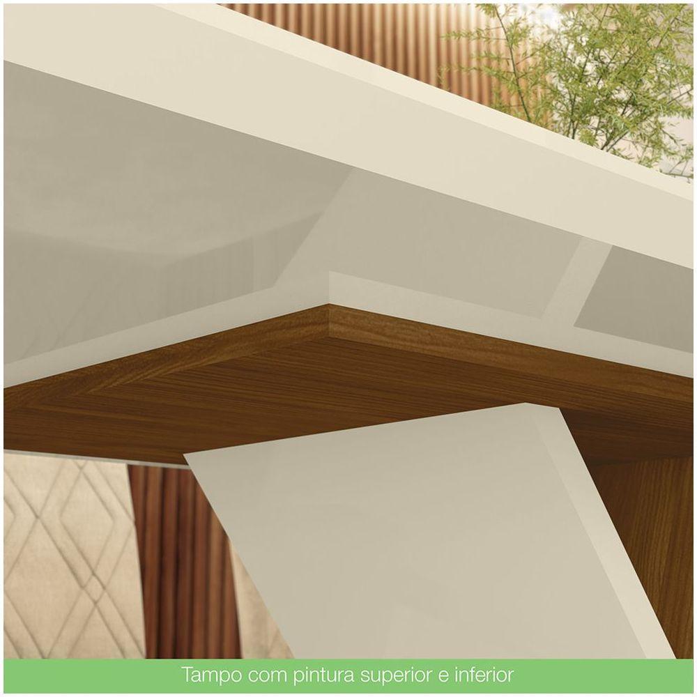 Mesa De Jantar Tampo Em Mdf 160cm Stel Casa 812 Nature Off White - 5