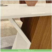Mesa De Jantar Tampo Em Mdf 160cm Stel Casa 812 Nature Off White