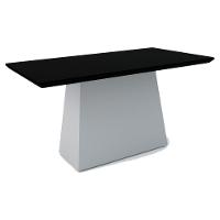 Mesa Jantar 6 Lugares Madeira Bárbara 1,60cm Off White Preto - 2