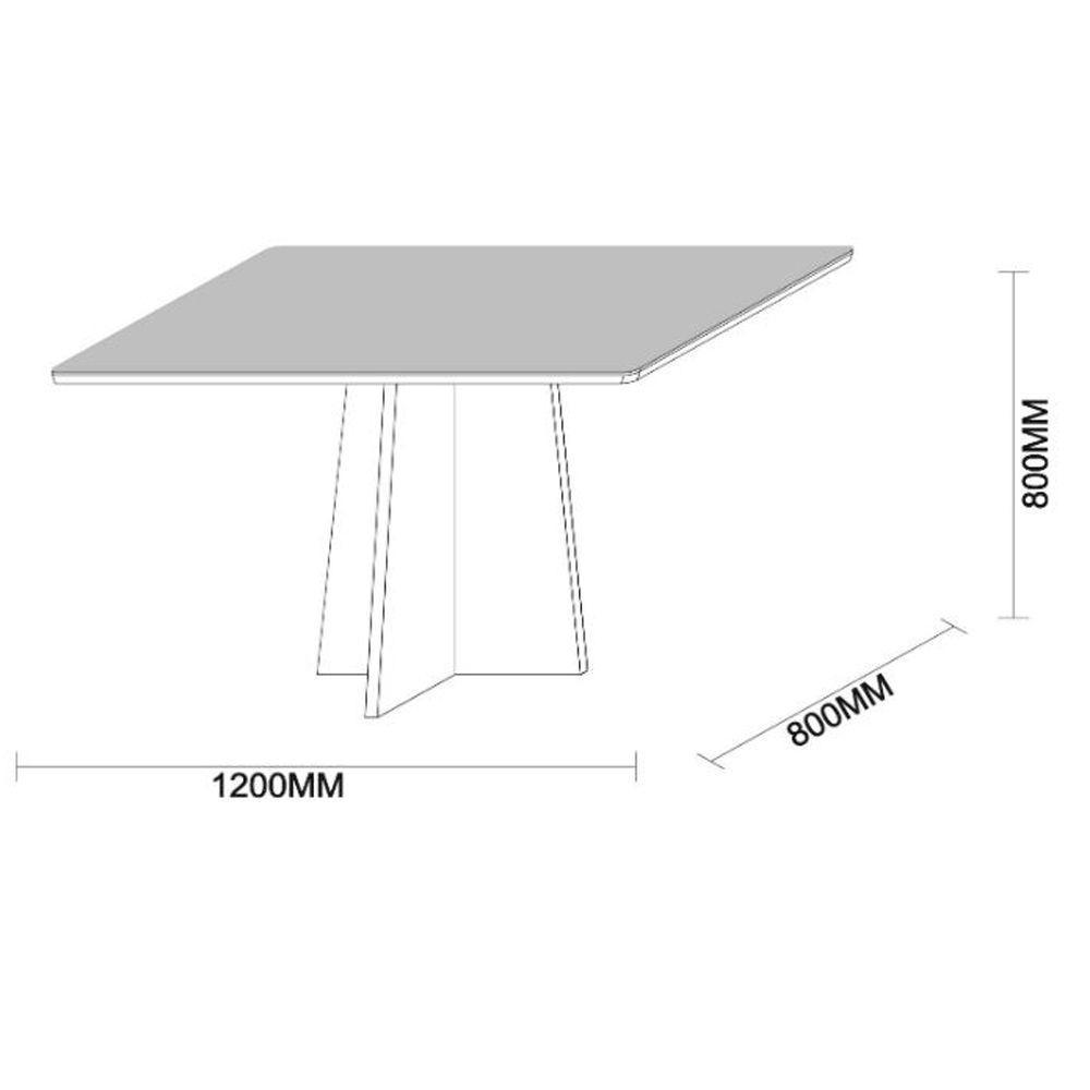 Mesa Jantar 4 Lugares 1,20 Vidro Off White Preto - 2