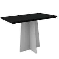 Mesa Jantar 4 Lugares 1,20 Vidro Off White Preto - 1