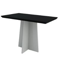 Mesa Jantar 4 Lugares 1,20 Vidro Off White Preto - 7