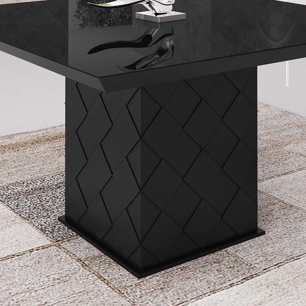 Mesa de Jantar Xadrez 130cm X 130cm Laca Preta - 2