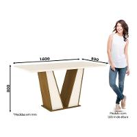 Mesa De Jantar Tampo Mdf 160Cm Vértice Henn Nature Off White - 5