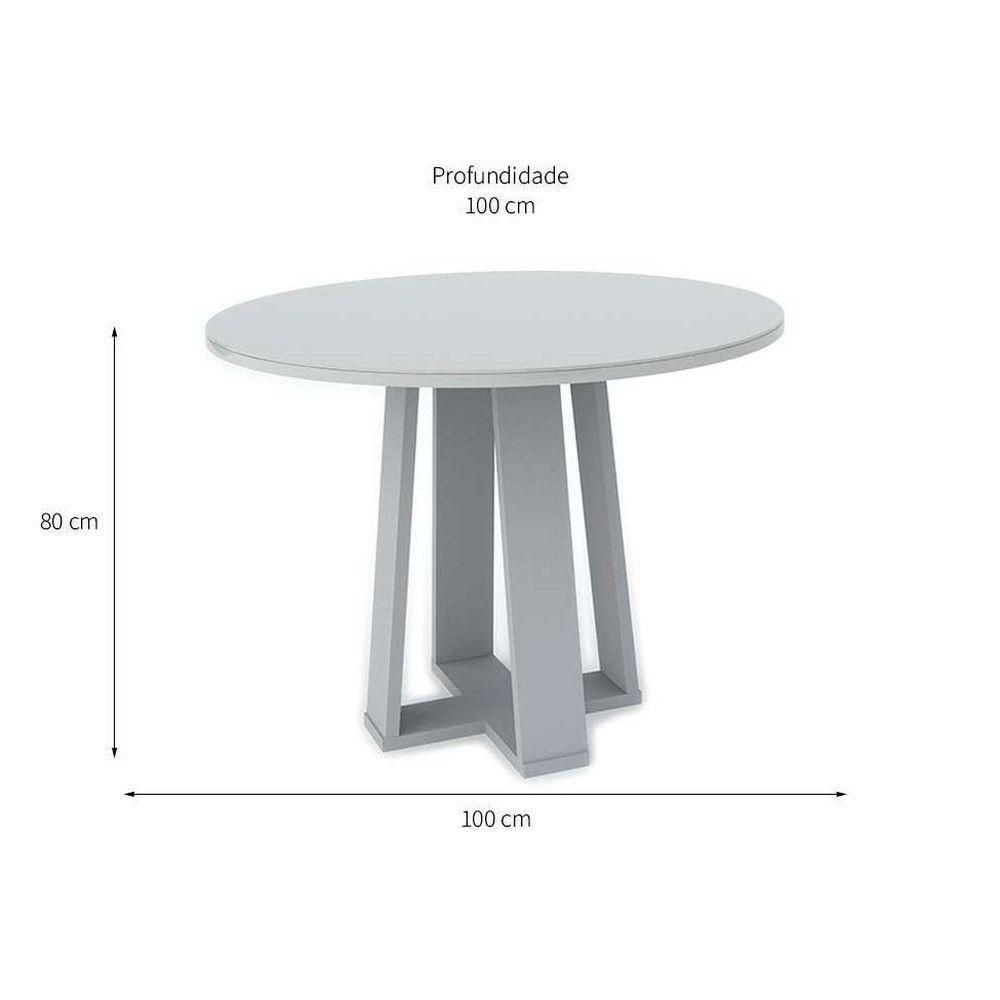Mesa Jantar Redonda Isabela 1,00m Off White - 2