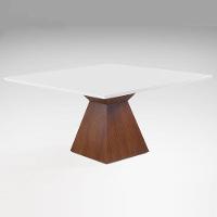 Mesa de Jantar Trapézio 130cm X 130cm Laca Branca - 1
