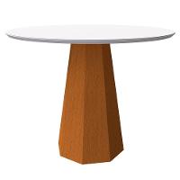 Mesa De Jantar Tampo Vidro Agnes 120 Cm Off White Base Ypê - 1