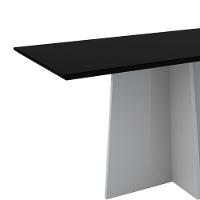 Mesa Jantar 6 Lugares Vidro 1,60m Off White Preto - 3