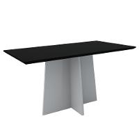 Mesa Jantar 6 Lugares Vidro 1,60m Off White Preto - 4