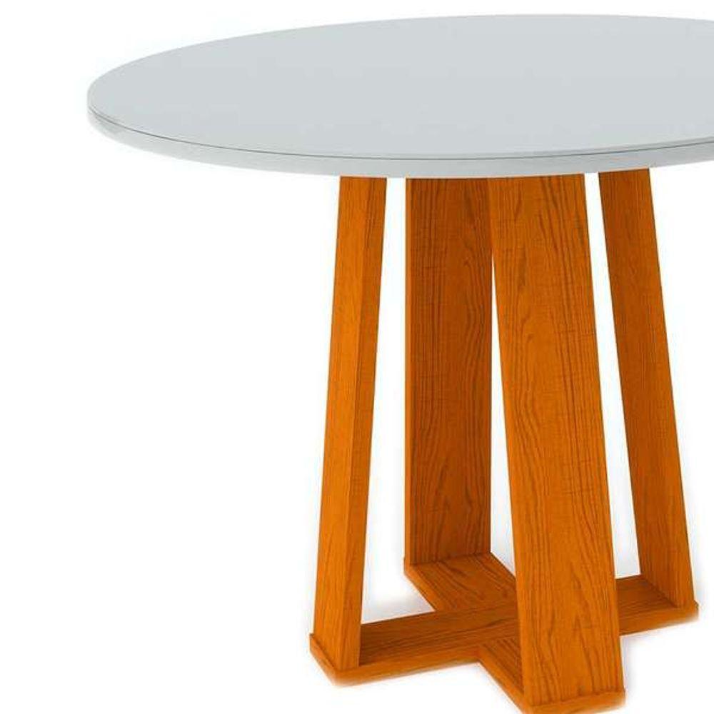 Mesa Jantar 4 Lugares 1,00m Redondo Ypê Off White - 3