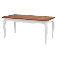 Mesa Gallia Madeira Maciça e MDF Branco imbuia