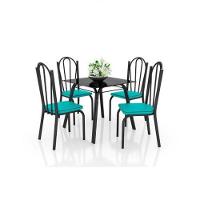 Mesa Lotus 75cm 4 Cadeiras 121 Preto Azul Turquesa - 13