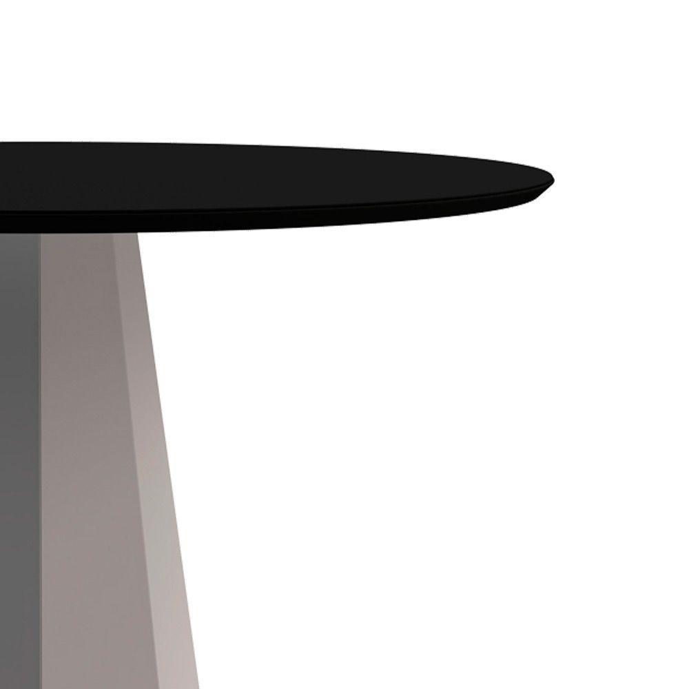 Mesa Jantar 4 Lugares 1,20m Vidro Off White Preto New Ceval - 3