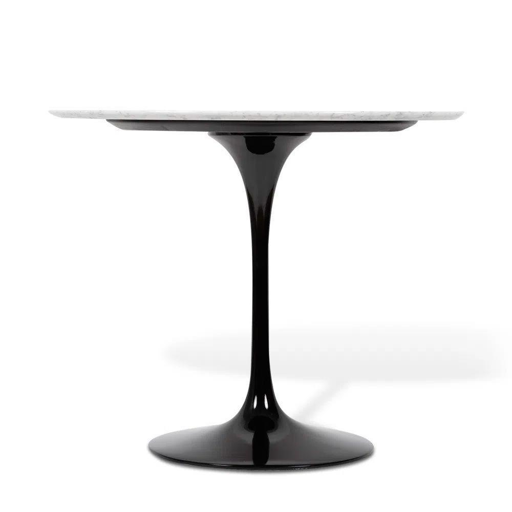 Mesa Saarinen Redonda Carrara 107cm - Base Preta - 2