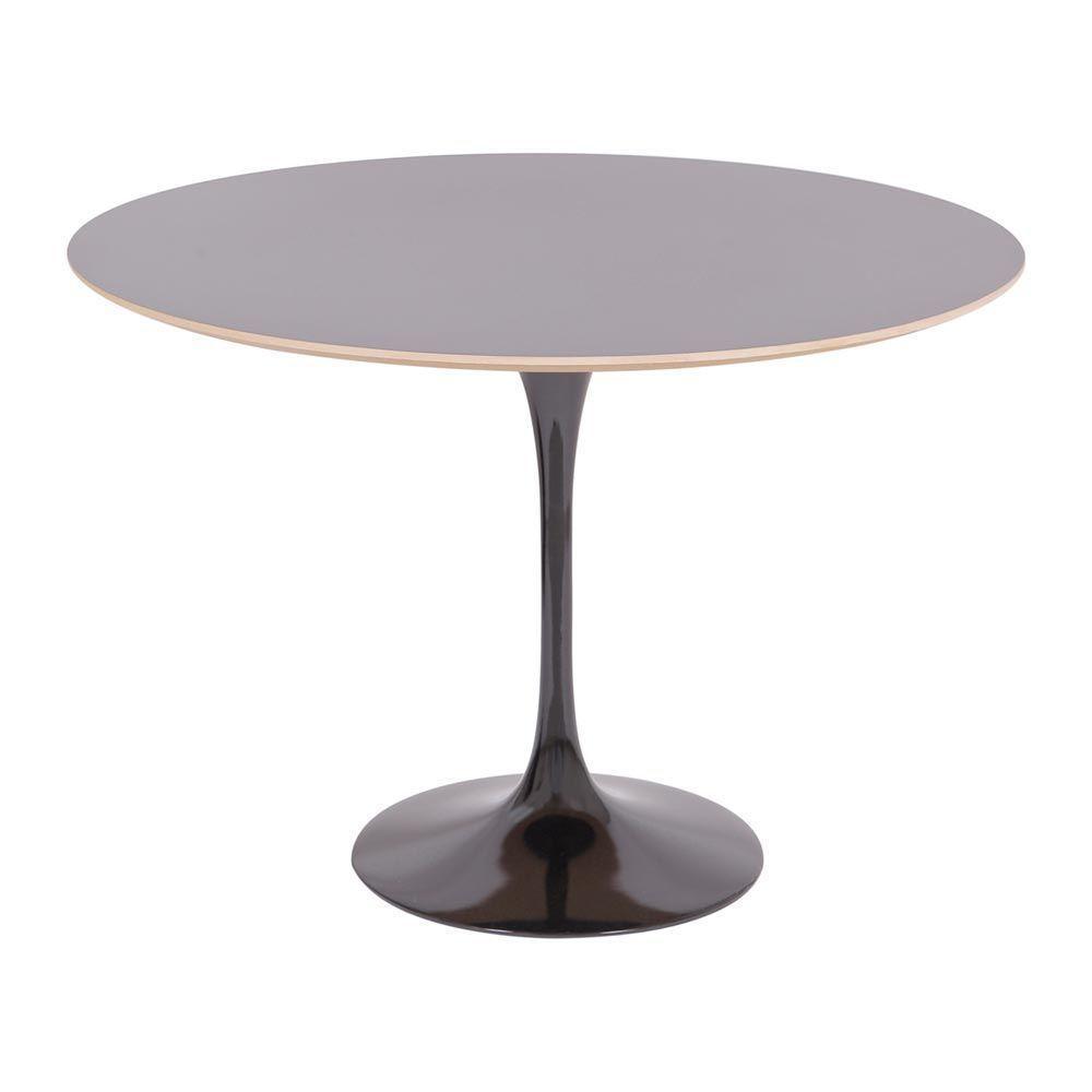 Mesa Saarinen Redonda Fórmica Preta 137cm - Base Preta - 1